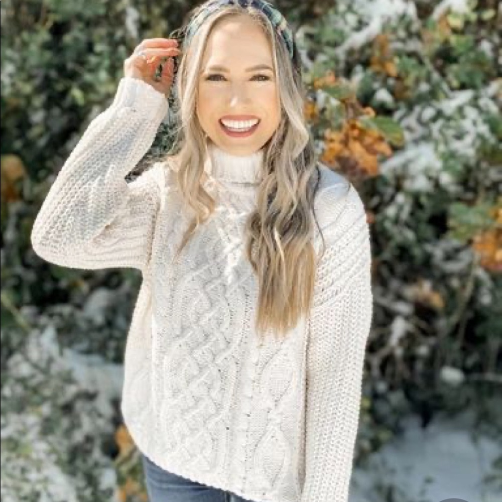 cream turtleneck sweater